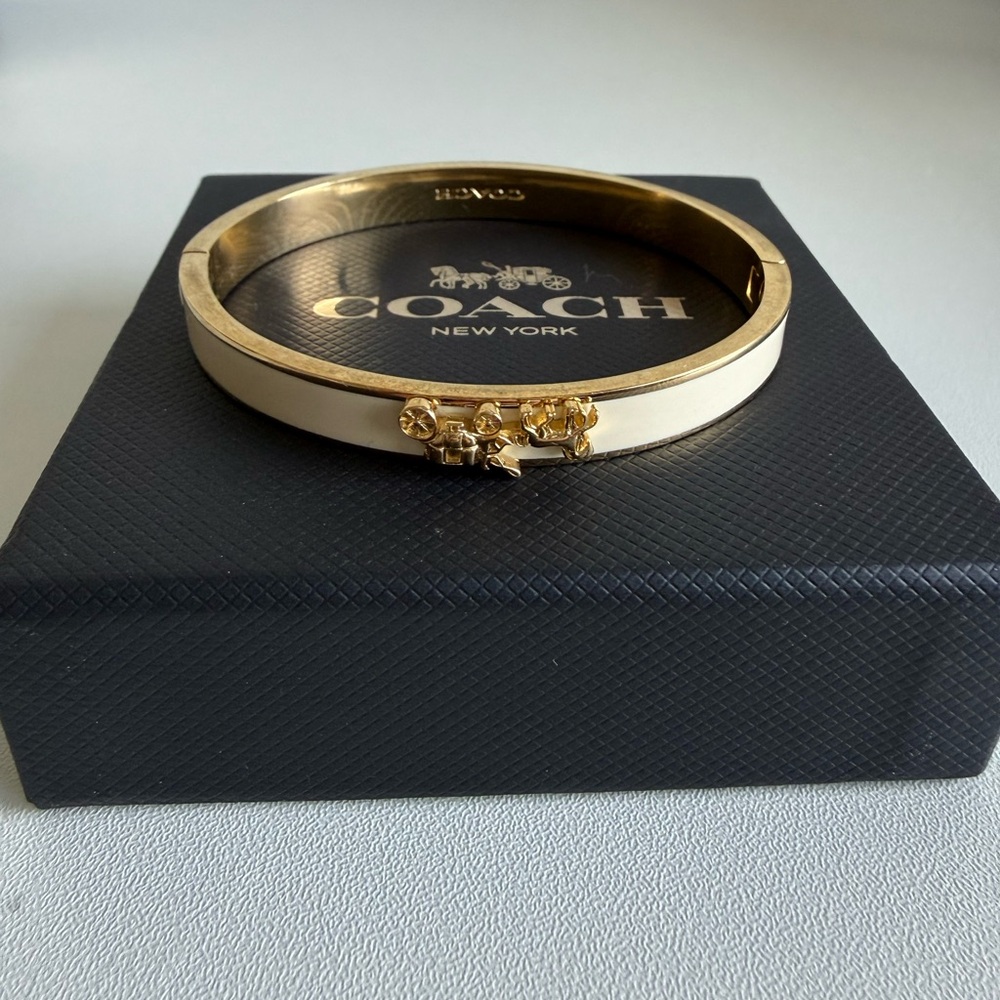 Coach Gold and Cream Horse Carriage Bangle